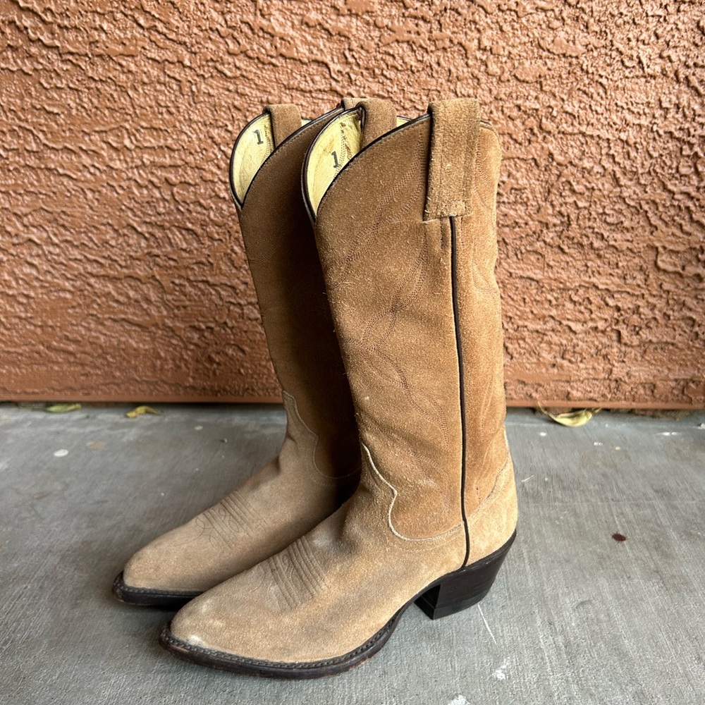 Tan Suede Women's Cowboy Boots